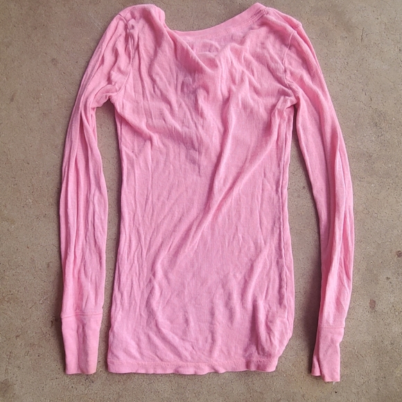 SOLD Xhiliration sleepwear pink ribbed knit top - Picture 2 of 2